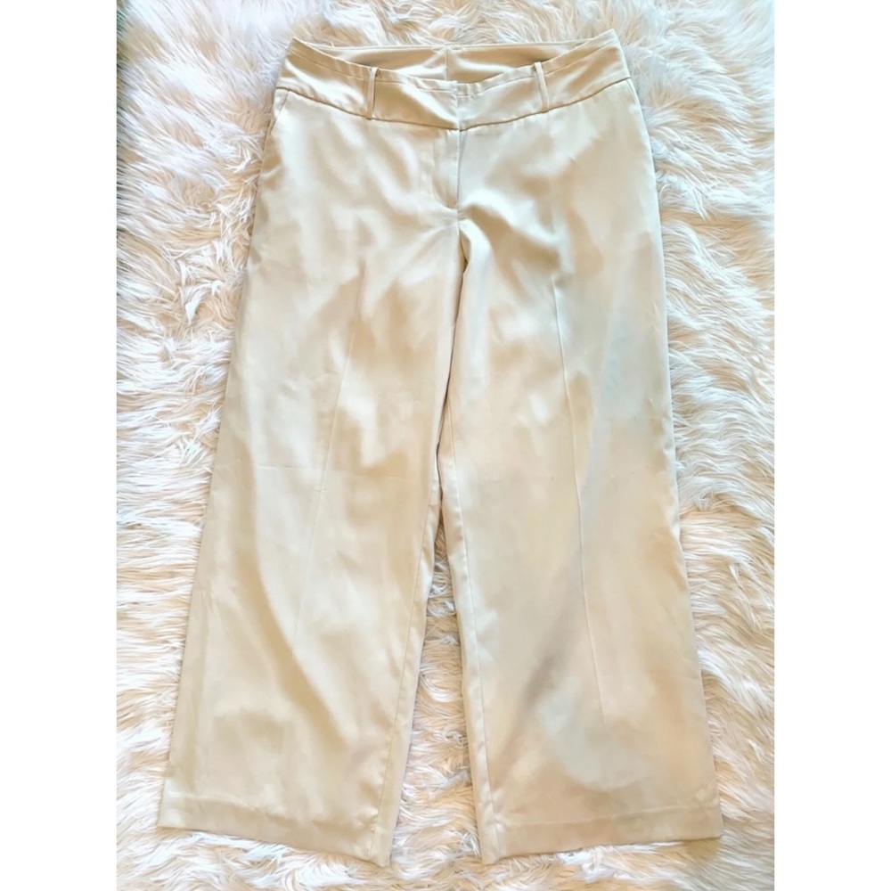 LANE BRYANT Ivory Wide Leg Trousers Dress Pants